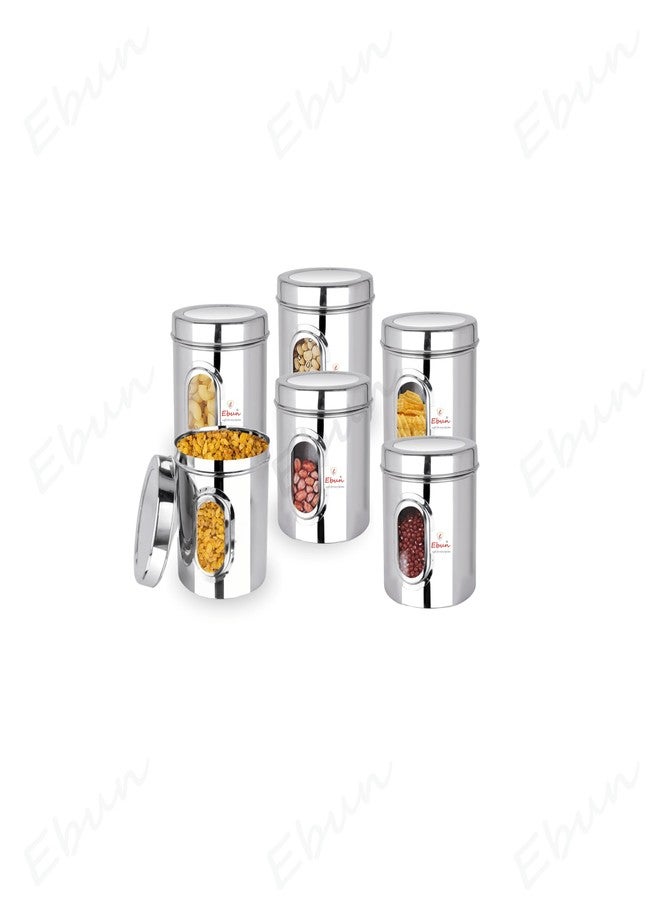 Ebun Stainless Steel See Through Small Containers | Small Containers with Capacity 200 Grams | Pack of 6 Pcs Combo, Silver - Image 4
